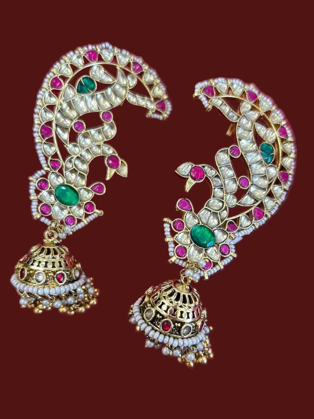 White Jadau Ear Cuffs - VNE068