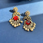 Pastal Red  Polki Earring VNE082