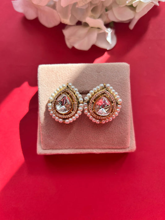 Pan Pearl Polki Studs VNE086