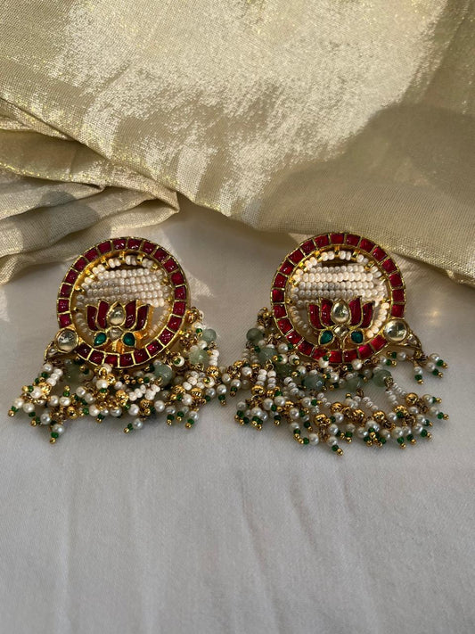 Surabhi Red & Green Earring VNE169