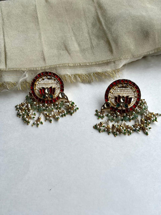 Surabhi Red & Green Earring VNE169