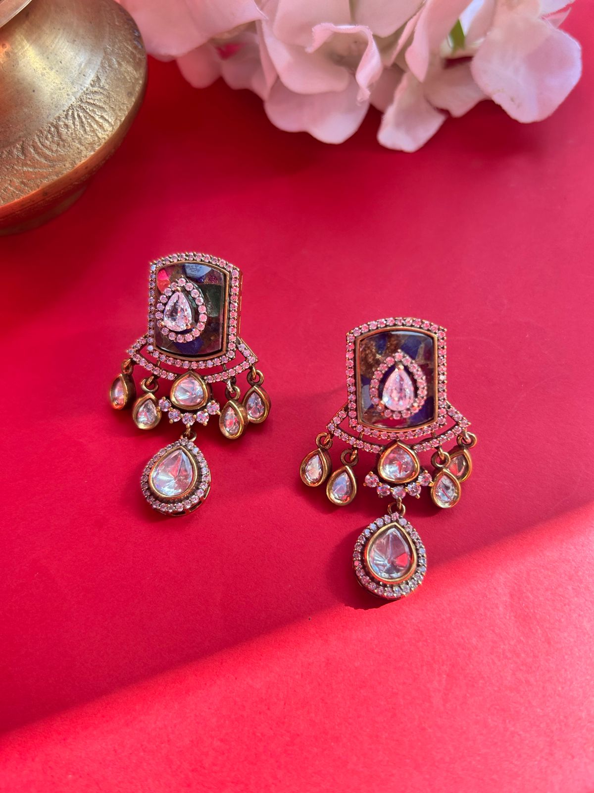 Multi Color Elegant Meenakari Earrings VNE175