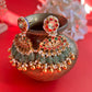 Chand Red Jadau Earring VNE186