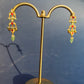 Red & White Jadau Hanging Earrings VNE188
