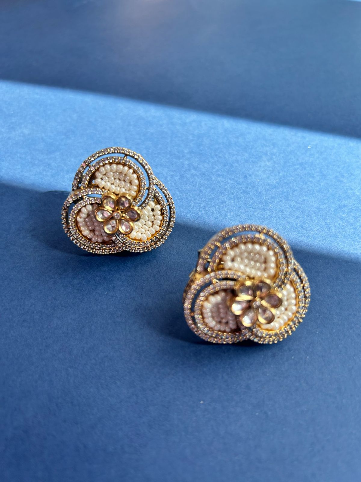 Pearl Moissanite Earrings VNE202
