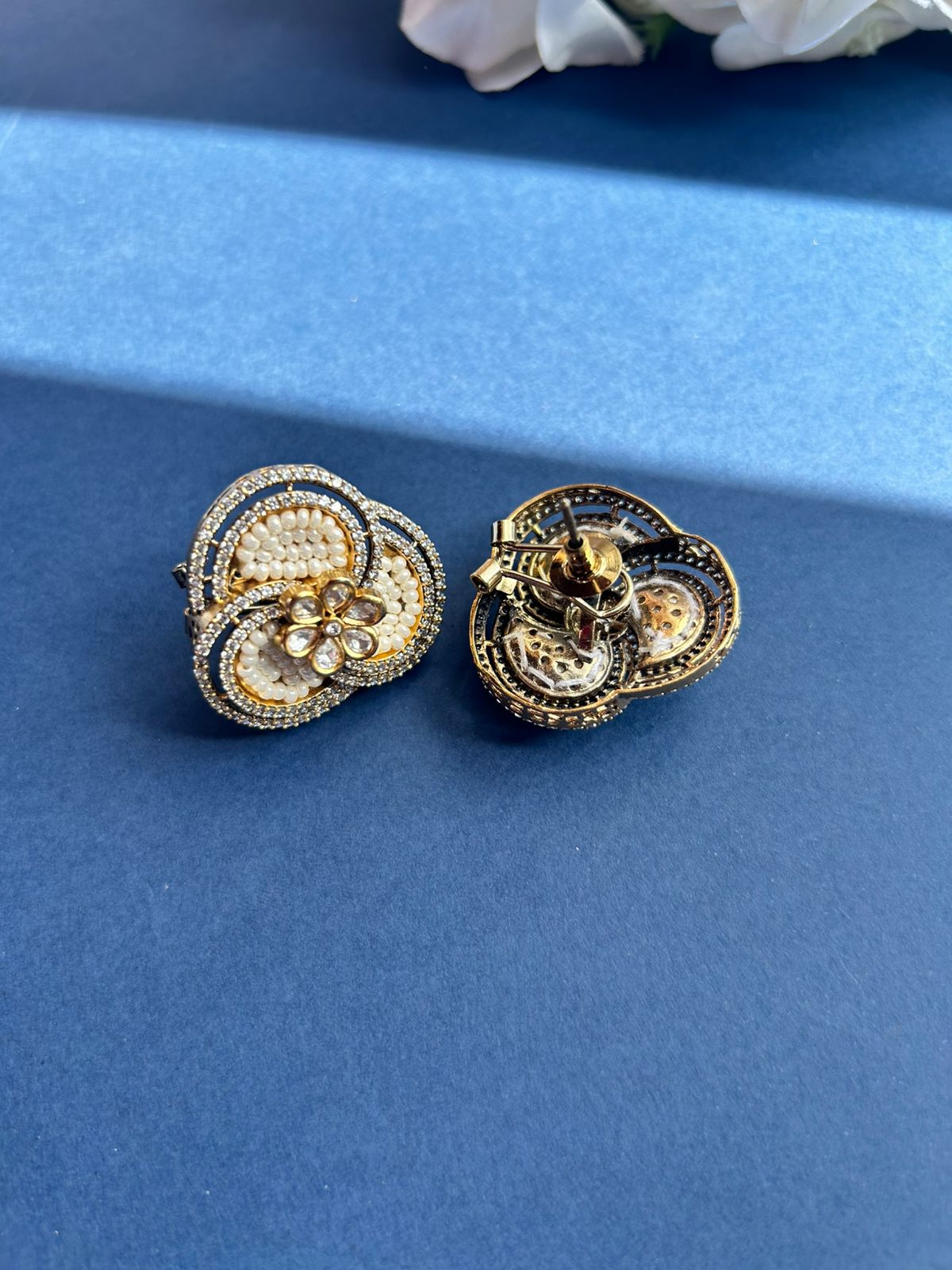 Pearl Moissanite Earrings VNE202