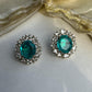 Vintage Aqua Stone Earrings VNE206