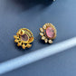Pink Stone Polki Earrings VNE219