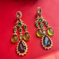 Multi Stone Diamond Gold Earrings VNE222
