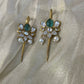 Lotus Green Stone Pearl Earcuffs VNE229
