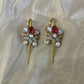 Lotus Green Stone Pearl Earcuffs VNE229