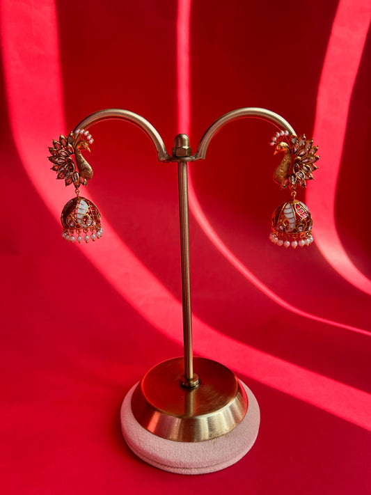 Peacock Dulls Polki Earrings VNE248