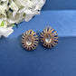 Blue Oval Polki Studs VNE251