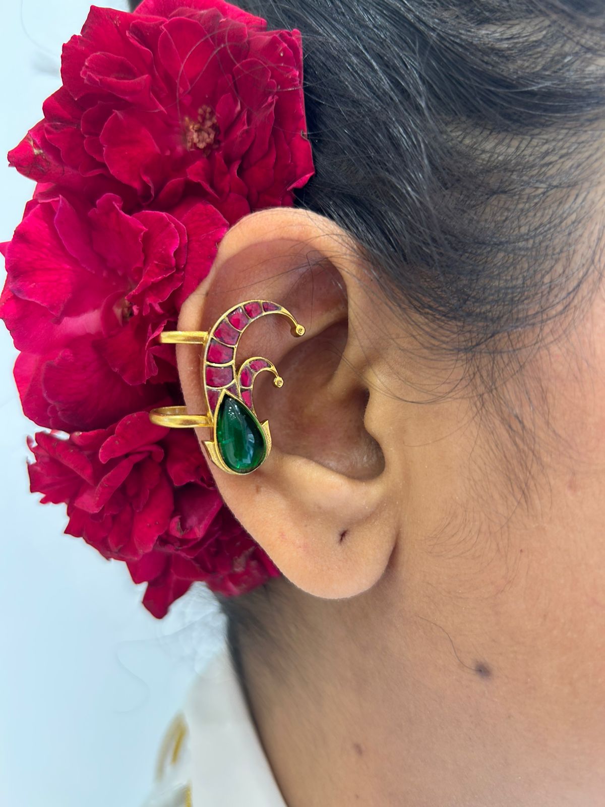 Green Gold Jadau Earcuffs VNE260