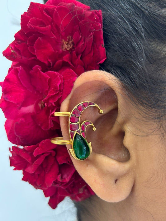 Green Gold Jadau Earcuffs VNE260
