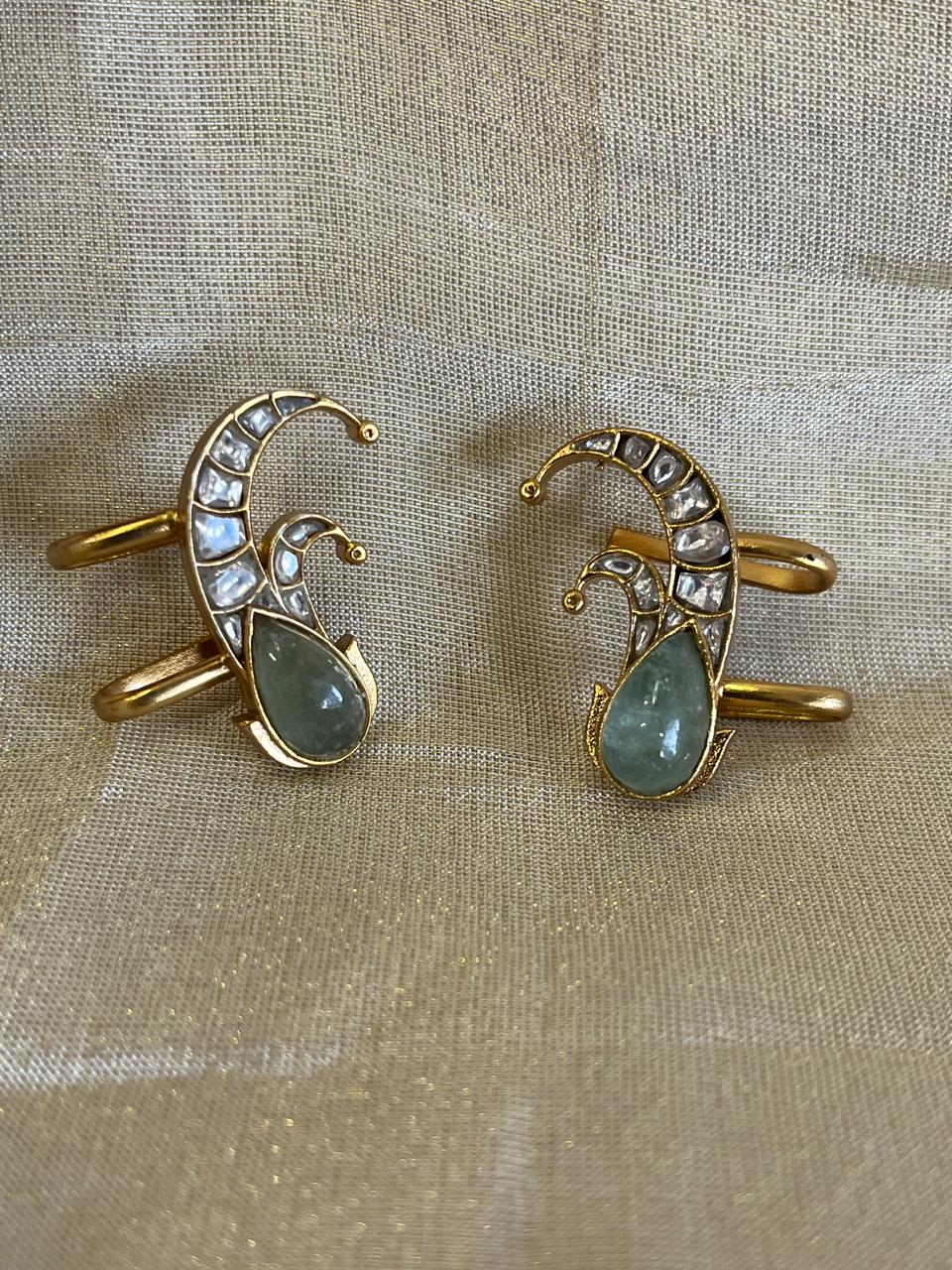 Green Gold Jadau Earcuffs VNE260