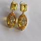 Yellow Glass Stone Earrings VNE271