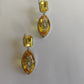 Yellow Glass Stone Earrings VNE271