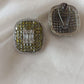 Sterling Square Diamond Studs VNE281