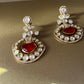 Red Stone Polki Earrings VNE293