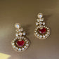 Red Stone Polki Earrings VNE293