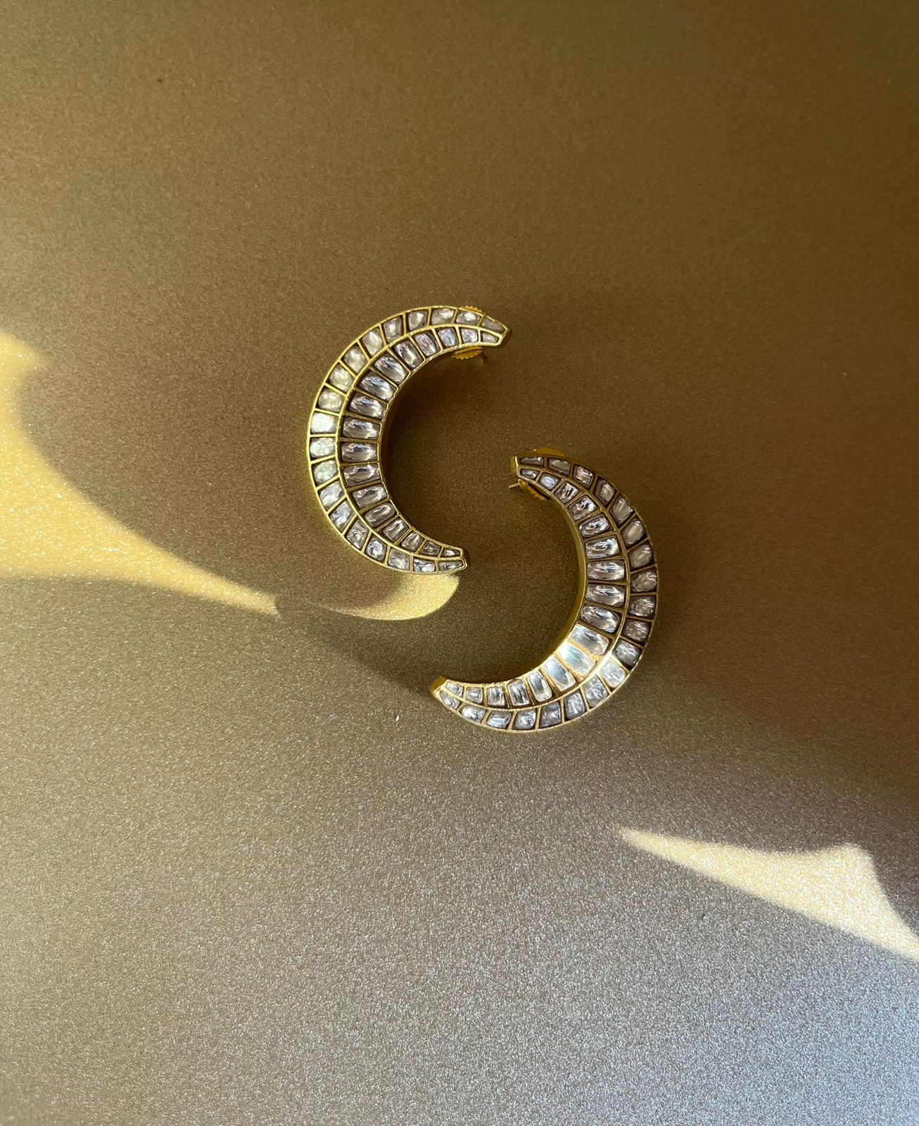 Pachi Kundan Chand Earrings VNE295