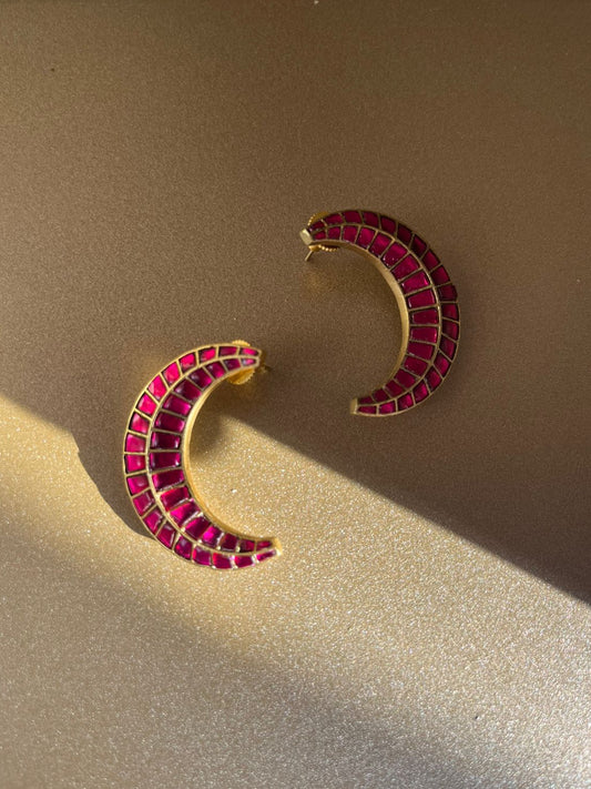 Pachi Kundan Chand Earrings VNE295