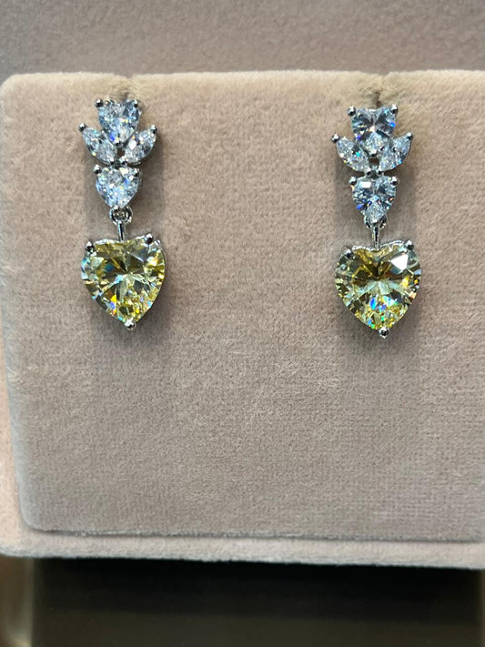 Heart Drop Diamond Earrings VNE303
