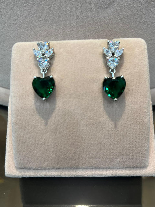 Heart Drop Diamond Earrings VNE303