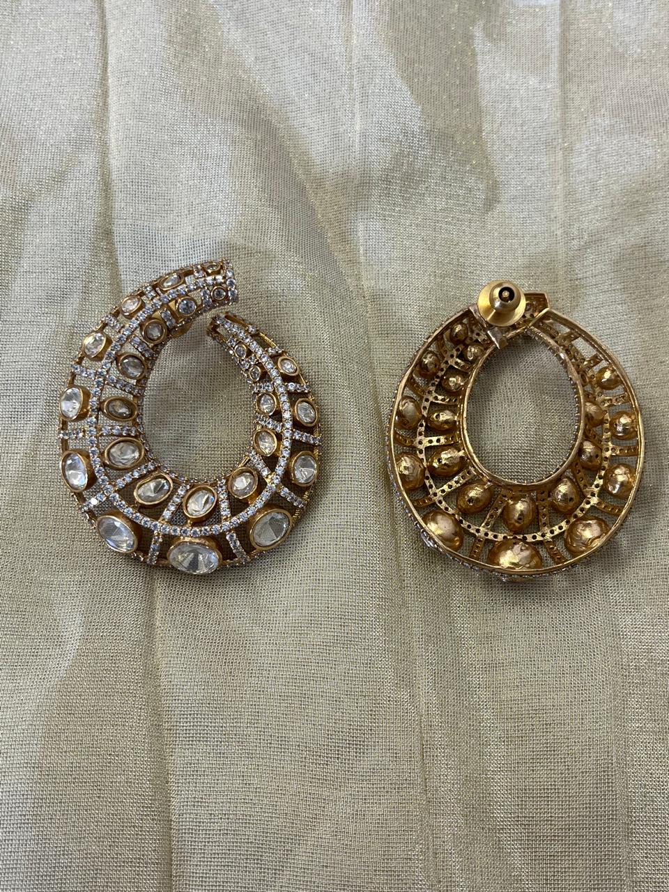 Polki Moon Hoop Earrings VNE308
