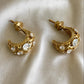 Gold Plate Polki Hoop Earrings VNE311
