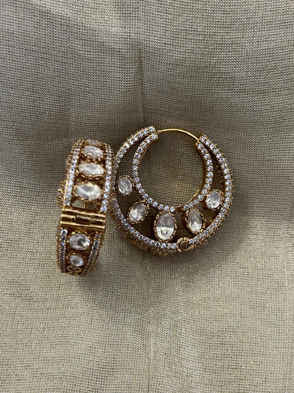 Polki Half Hoop Earrings VNE314