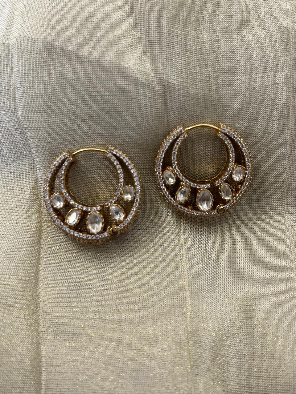 Polki Half Hoop Earrings VNE314