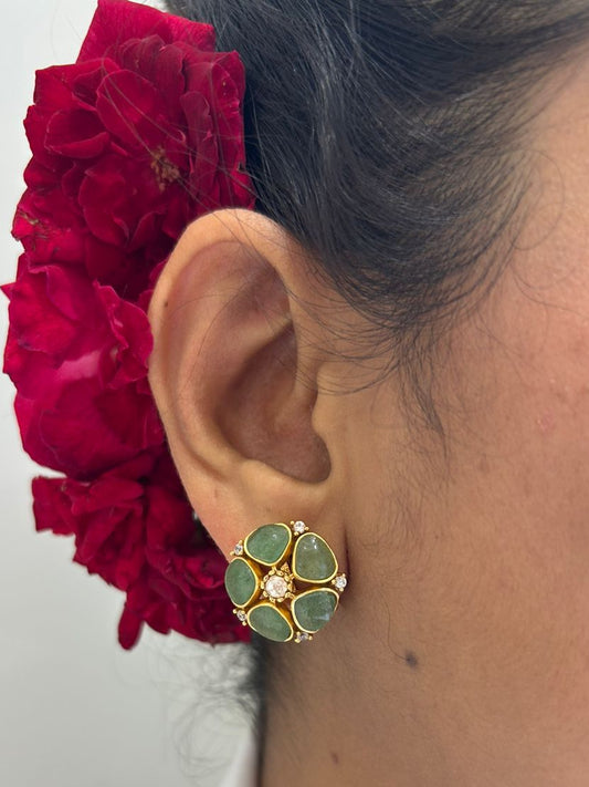 Mint Flower Studs VNE322