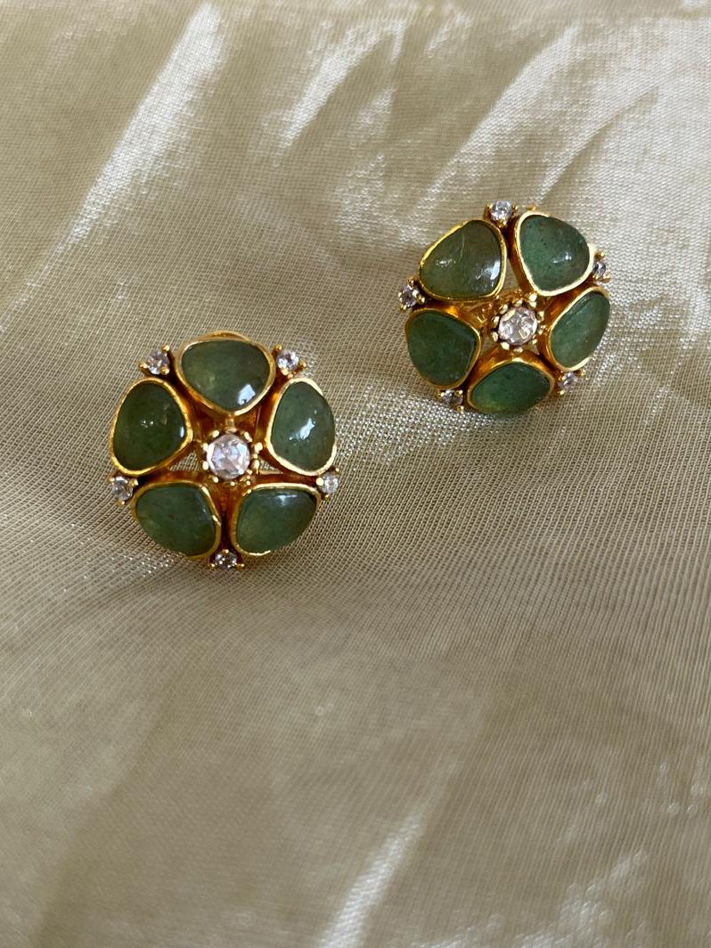 Mint Flower Studs VNE322