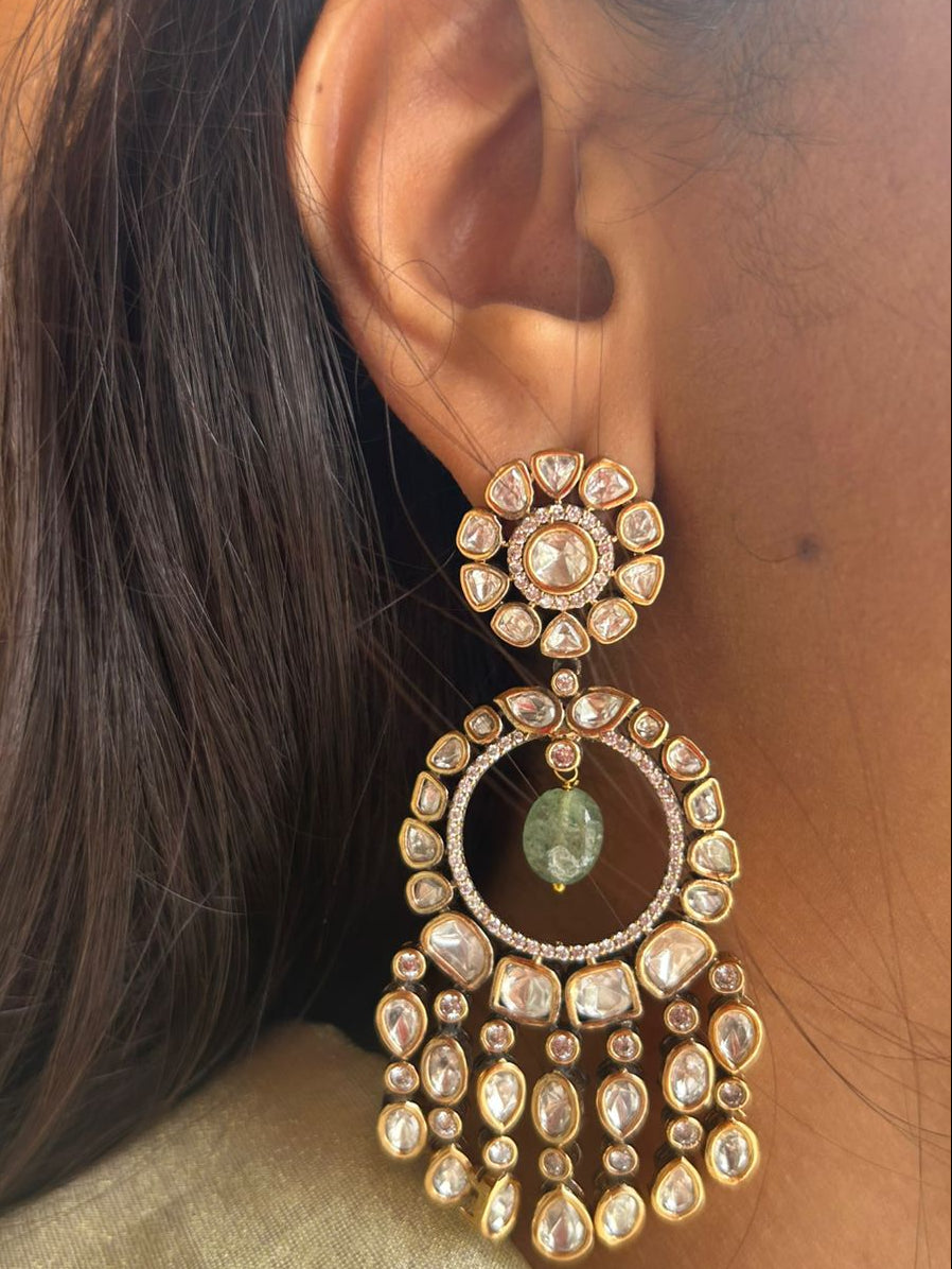 Victorian Polki Chandbali Earrings VNE326