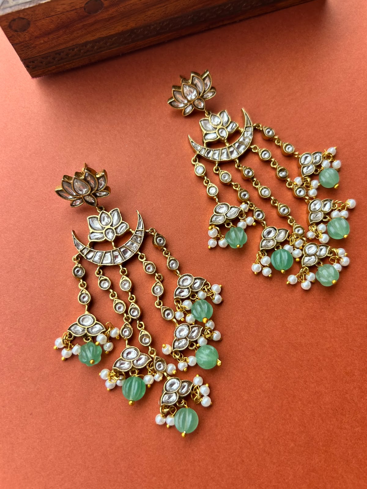 Lotus Jadau Earrings VNE331