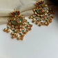 Lotus Green Stone Jadau Earring VNE338