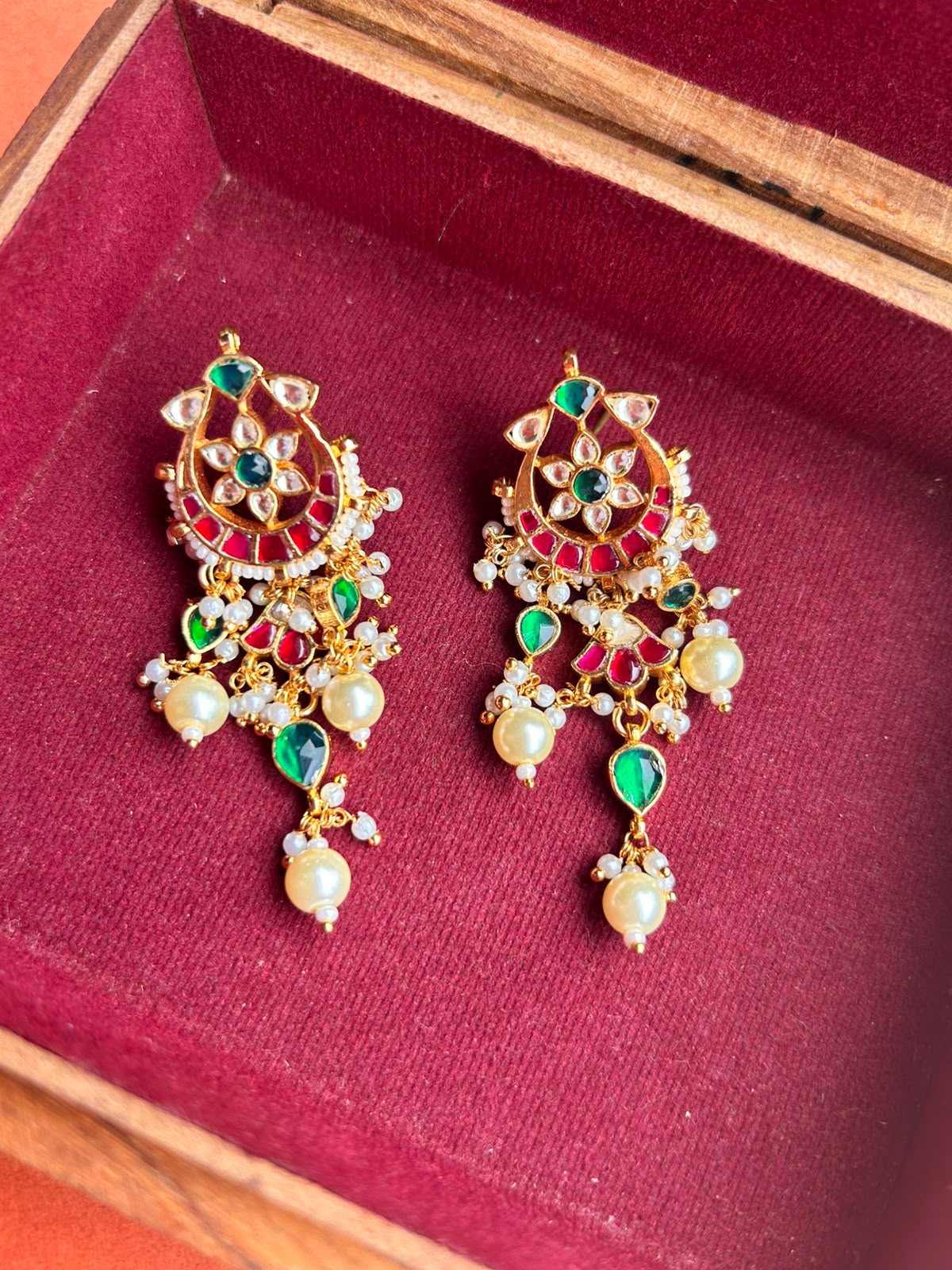 Chand Flower Jadau Earring- VNE346