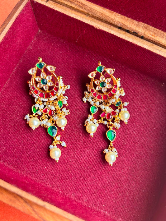 Chand Flower Jadau Earring- VNE346
