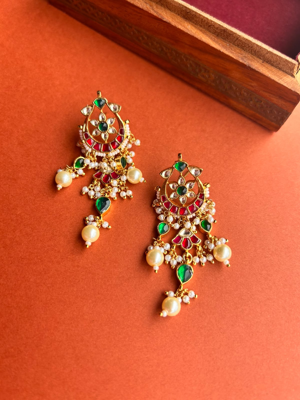 Chand Flower Jadau Earring- VNE346