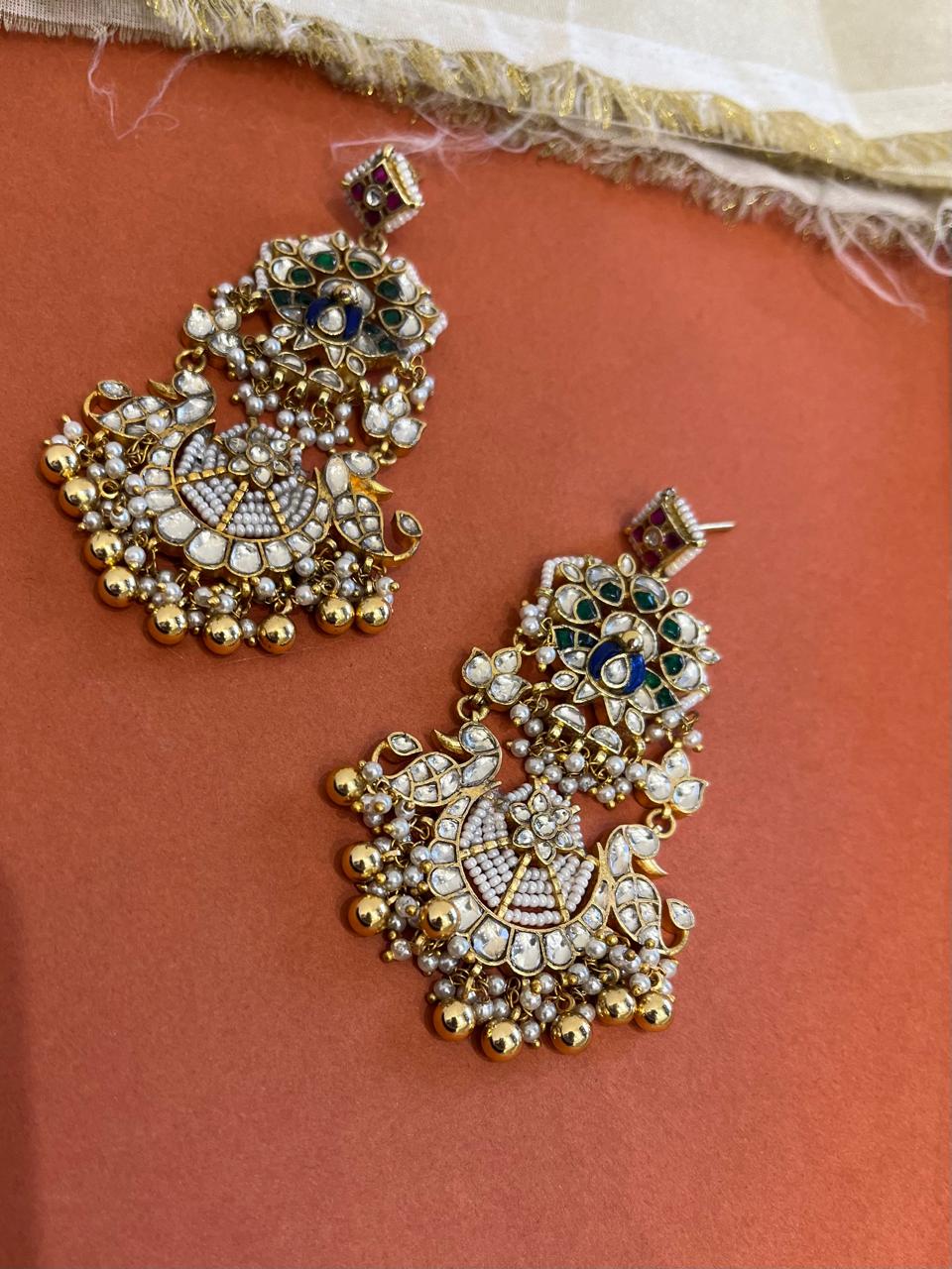 Peacock Jadau Earring VNE349