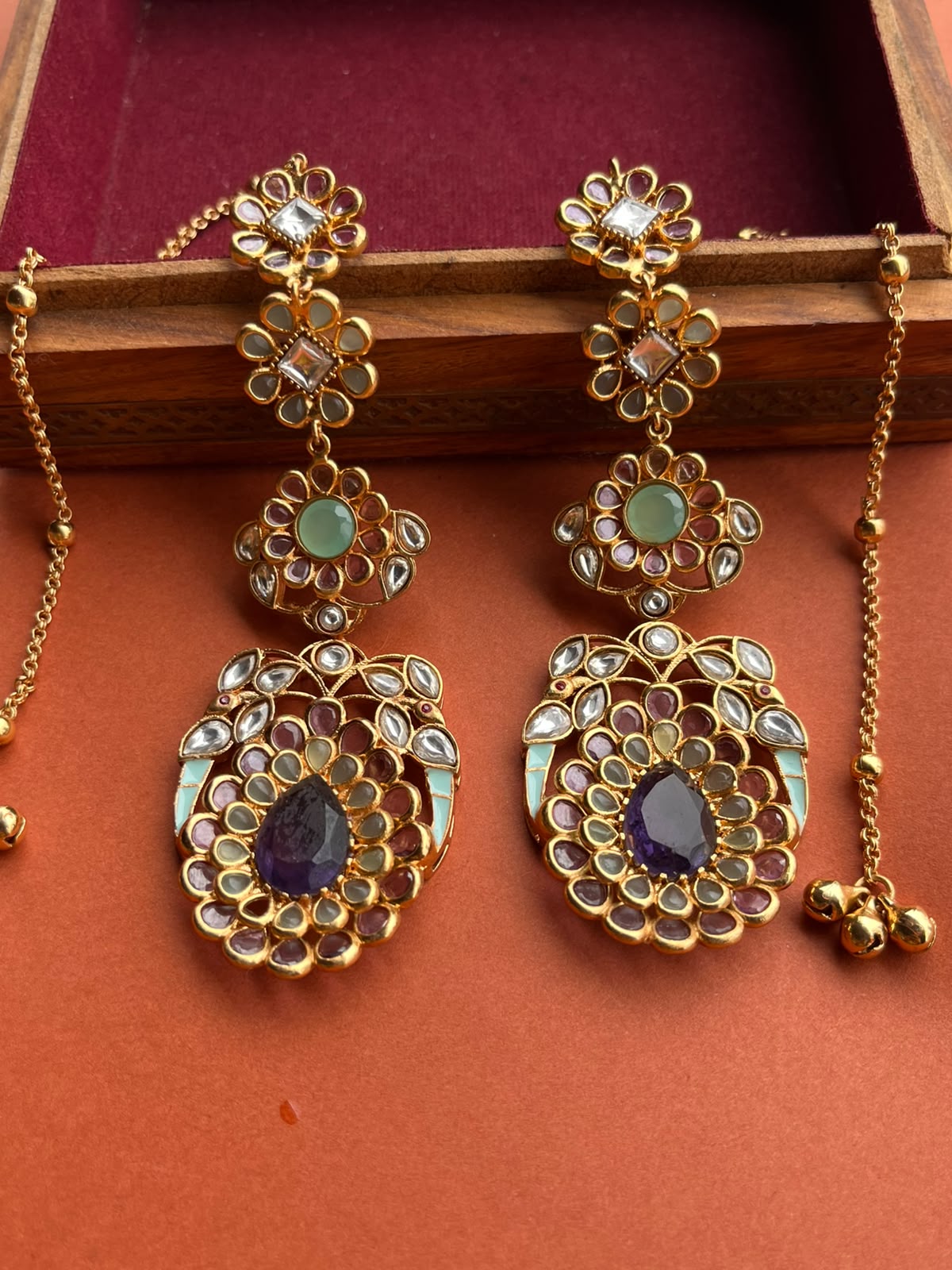 Violet Flower Dejhoor Earring VNE352