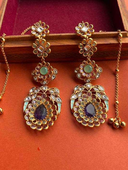 Violet Flower Dejhoor Earring VNE352