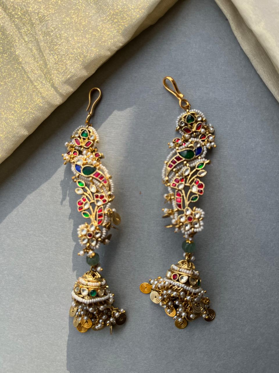 Jadau Peacock Kannauti Earring VNE360