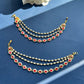 White Beads Red Earchain VNEC010