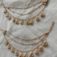 White Beads Gold Gughari Earchain VNEC023
