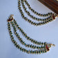 Green Beads Pearl Earchain VNEC024