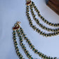 Green Beads Pearl Earchain VNEC024