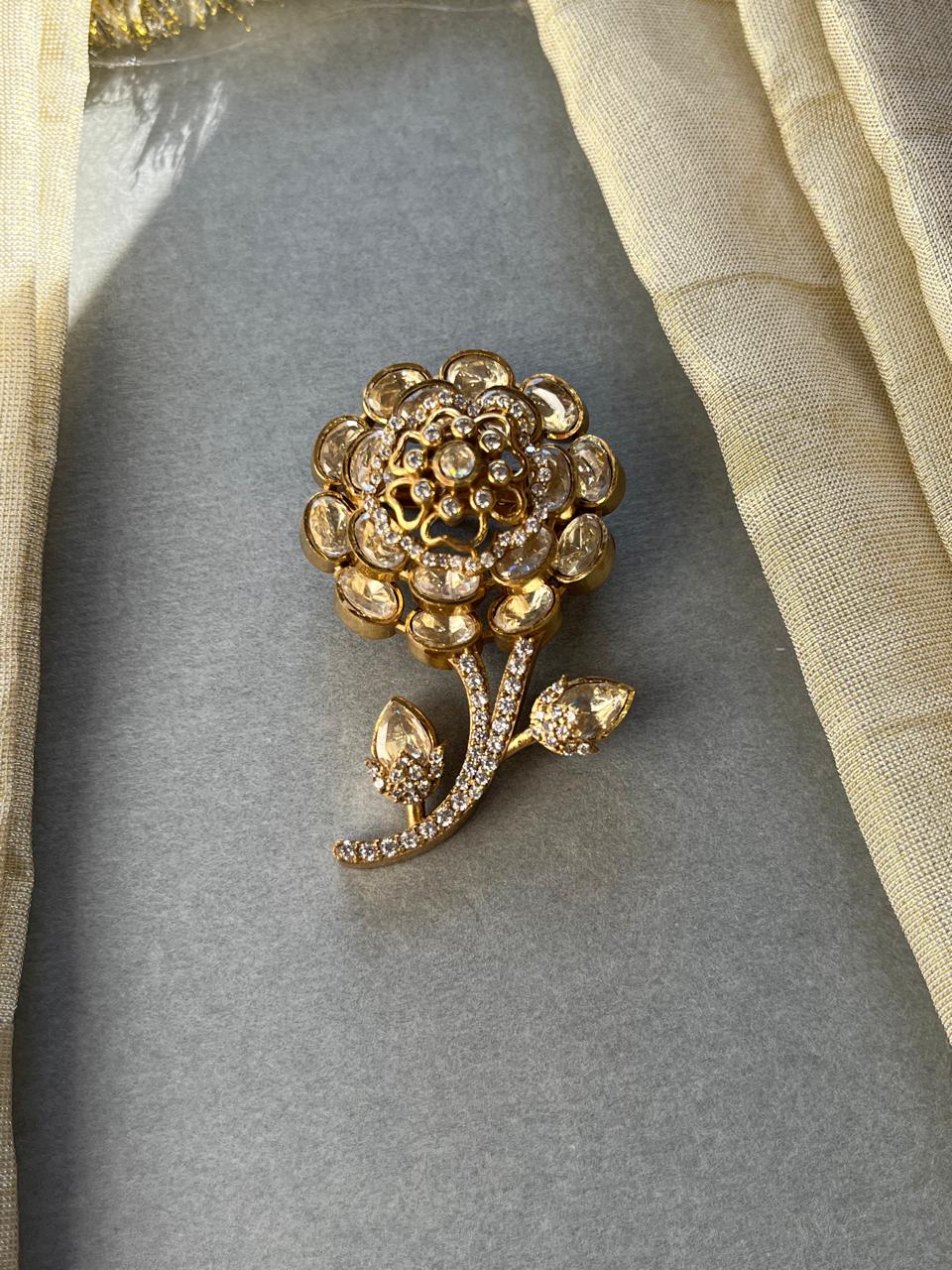 Flower Polki Brooch VNG010
